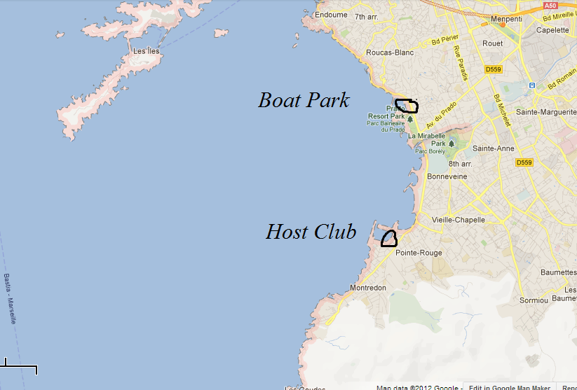 Marseilles Sailing Area for 49er World Championships