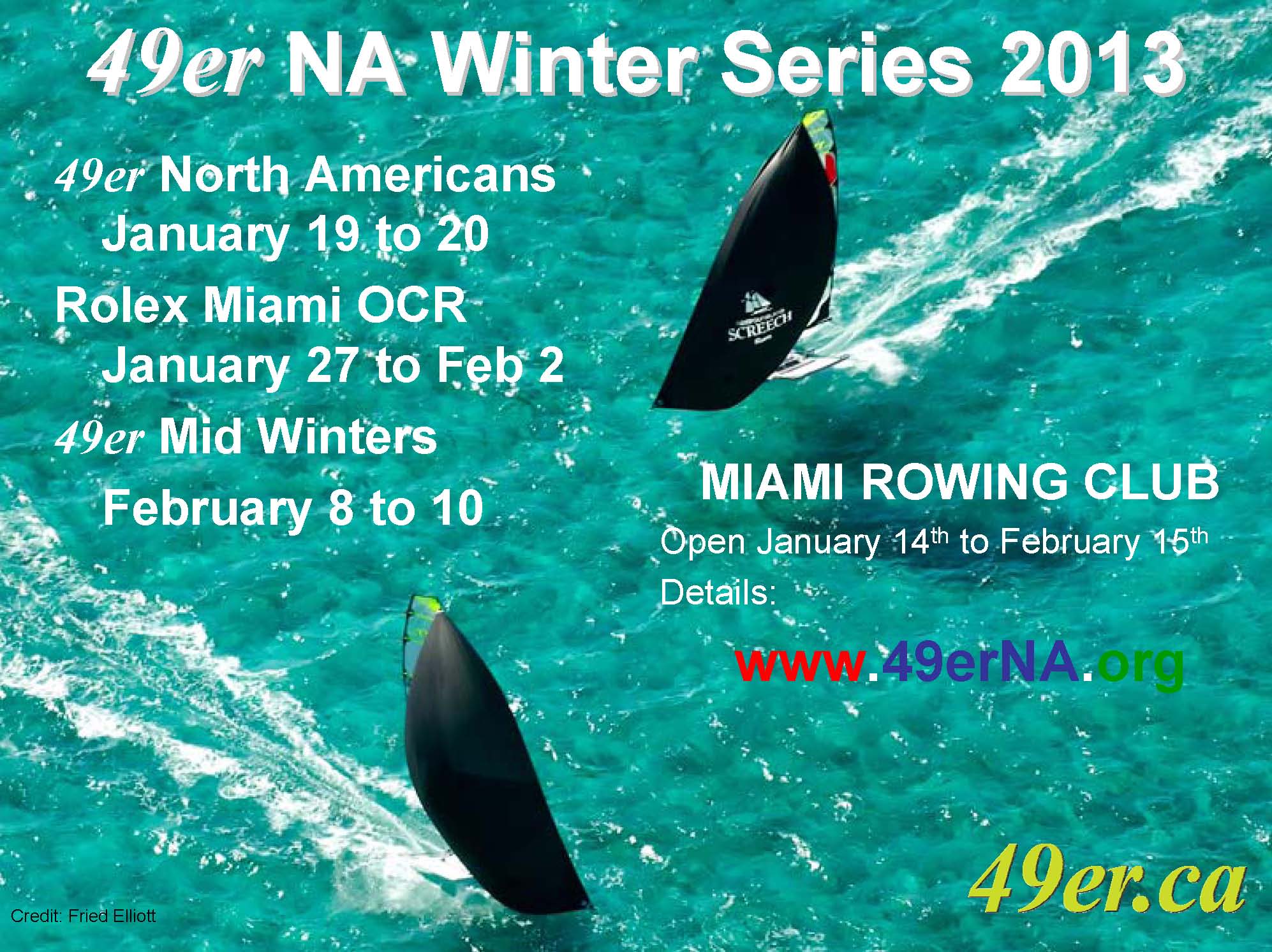 Miami 49er sailing winter series poster