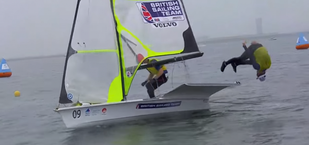 dylan fletcher celebrates victory with a front flip